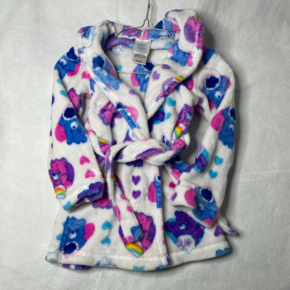 Toddler Girls 5T Care Bears Plush Bath Night Robe